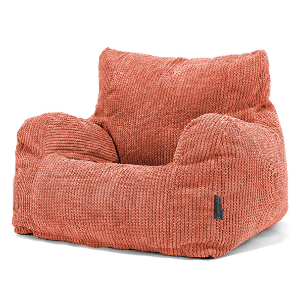 Joséphine Pouf Fauteuil Design - Velours Côtelé Gaufré Citrouille 01
