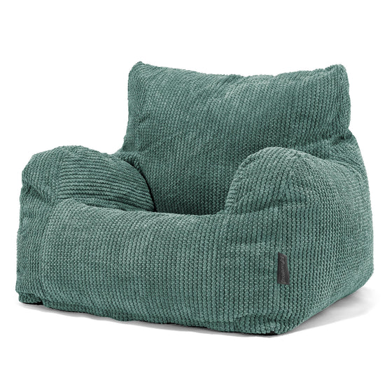 Joséphine Pouf Fauteuil Design - Velours Côtelé Gaufré Vert Mousse 01