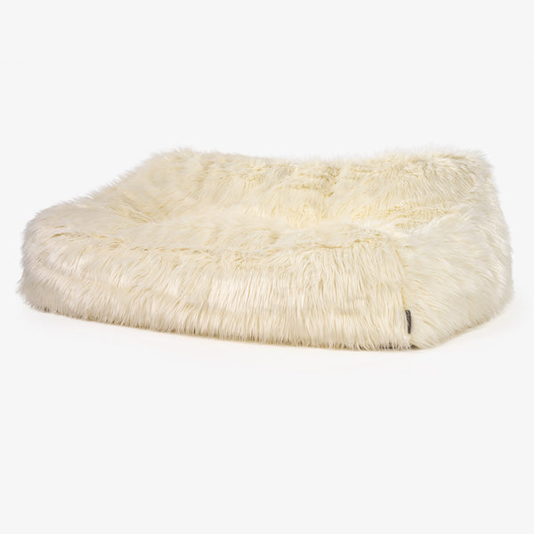 Le Canapé Pouf Doudou - Imitation fourrure à poils longs Crème 01