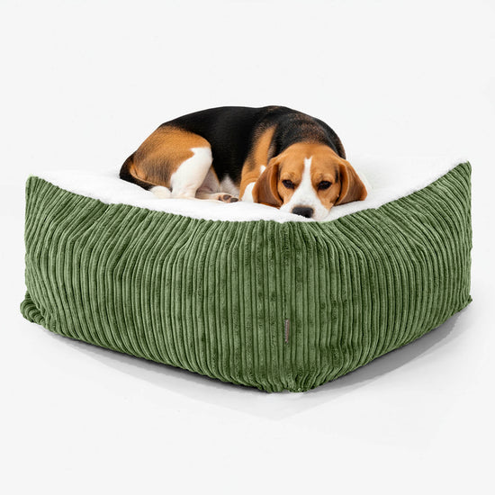 Le Matelas Géant pour Chien, Taille Large - Sherpa & Côtelé Vert Forêt 02