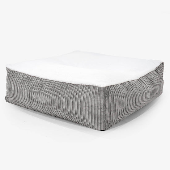 Le Matelas Géant pour Chien, Taille XXL - Sherpa & Côtelé Anthracite 01