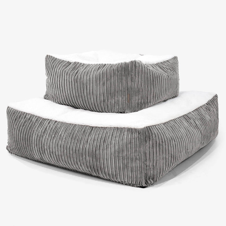 Le Matelas Géant pour Chien, Taille XXL - Sherpa & Côtelé Anthracite 03