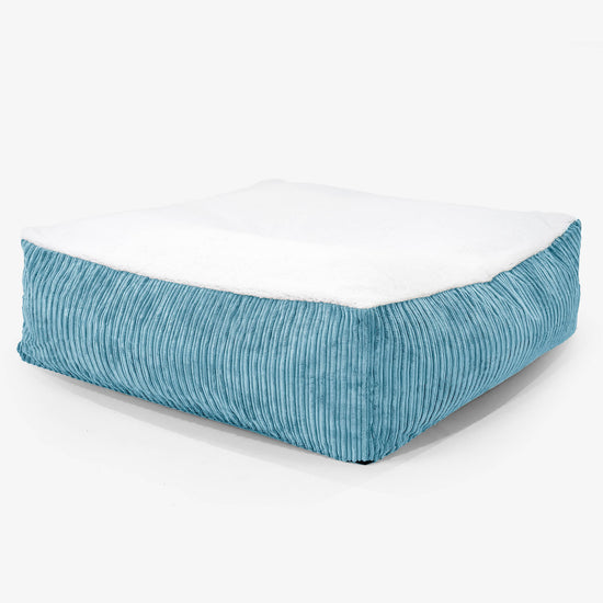Le Matelas Géant pour Chien, Taille XXL - Sherpa & Côtelé Mer Égée 01