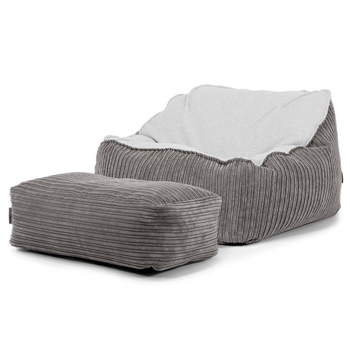 Le Pouf Doudou - Bouclé & Côtelé Anthracite 03