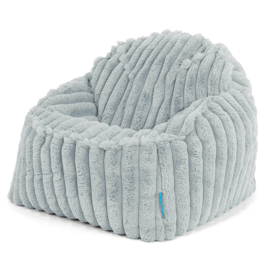 Le Pouf Enfant Doudou 2-6 ans - Velours Côtelé Ultra Pelucheux Bleu Dragé 01