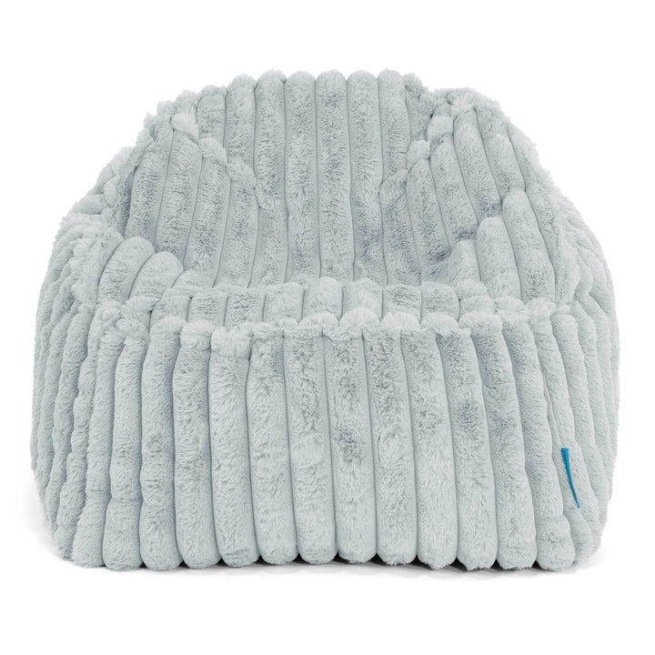 Le Pouf Enfant Doudou 2-6 ans - Velours Côtelé Ultra Pelucheux Bleu Dragé 02