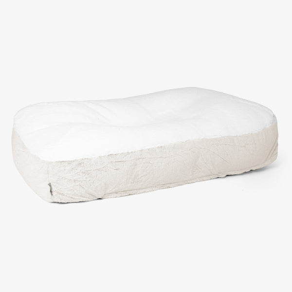 Lit pour Chien, Taille XL - Fausse Fourrure Lapin Blanc 01