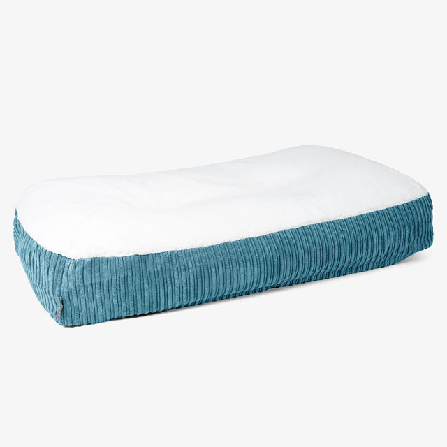 Lit pour Chien, Taille XL - Sherpa & Côtelé Mer Égée 01