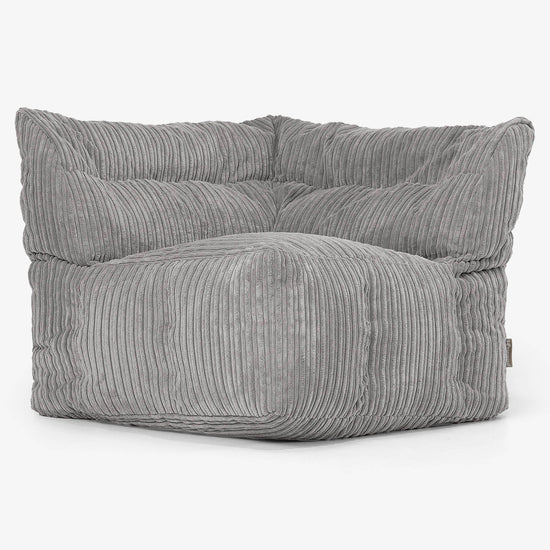Modulaire Canapé Pouf, Élément Angle Gauche - Côtelé Anthracite 02