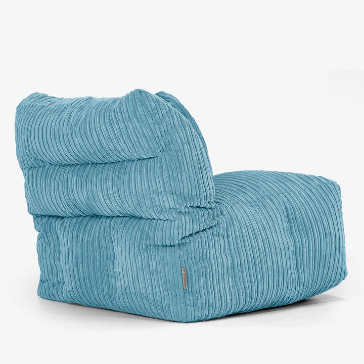 Modulaire Canapé Pouf, Élément Angle Gauche - Côtelé Mer Égée 03