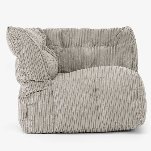 Modulaire Canapé Pouf, Élément Angle Gauche - Côtelé Vison 01