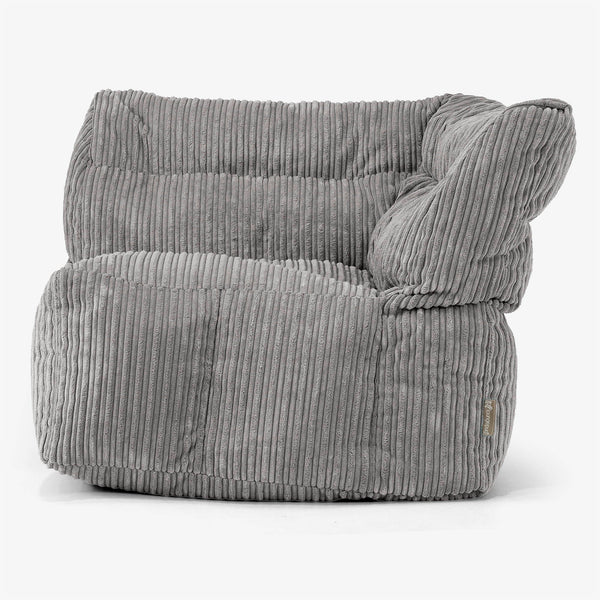 Modulaire Canapé Pouf, Élément Angle Droit - Côtelé Anthracite 01