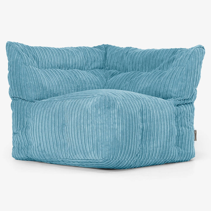 Modulaire Canapé Pouf, Élément Angle Droit - Côtelé Mer Égée 02