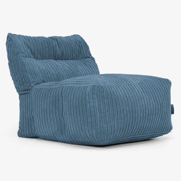 Modulaire Canapé Pouf, Élément Central - Côtelé Bleu Marine 01