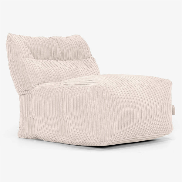 Modulaire Canapé Pouf, Élément Central - Côtelé Ivoire 01