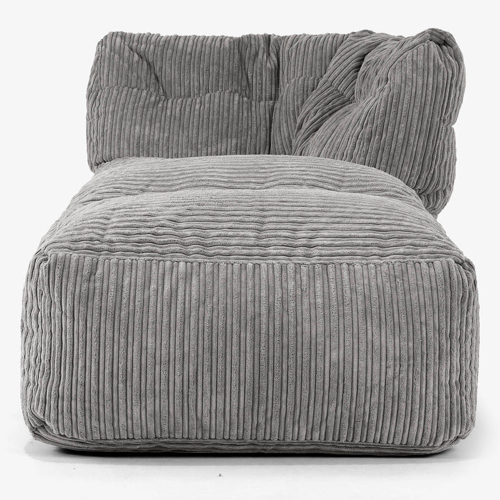 Modulaire Canapé Pouf, Élément Méridienne Droite - Côtelé Anthracite 02