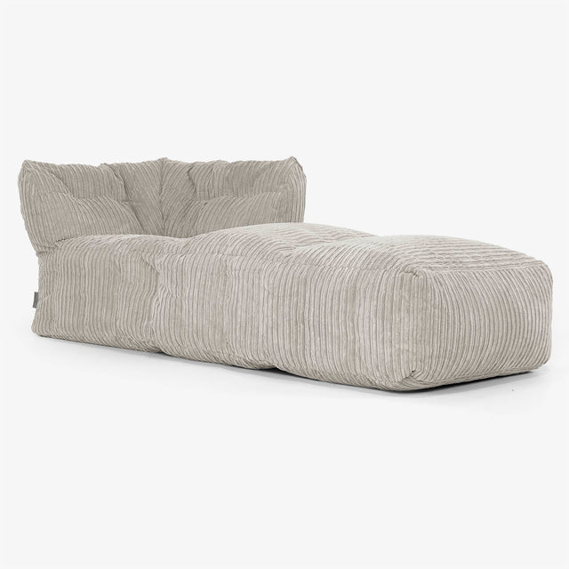 Modulaire Canapé Pouf, Élément Méridienne Droite - Côtelé Vison 01