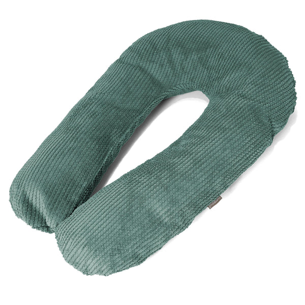Oreiller Câlin - Velours Côtelé Gaufré Vert Mousse 01