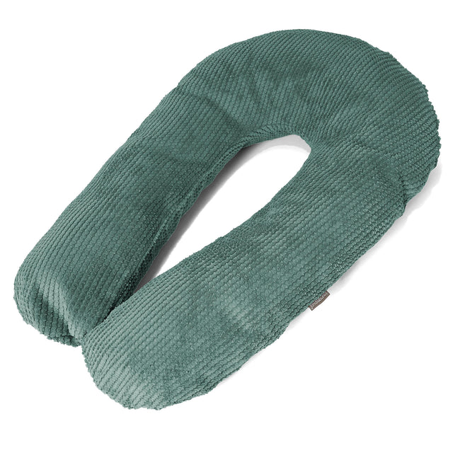 Oreiller Câlin - Velours Côtelé Gaufré Vert Mousse 01