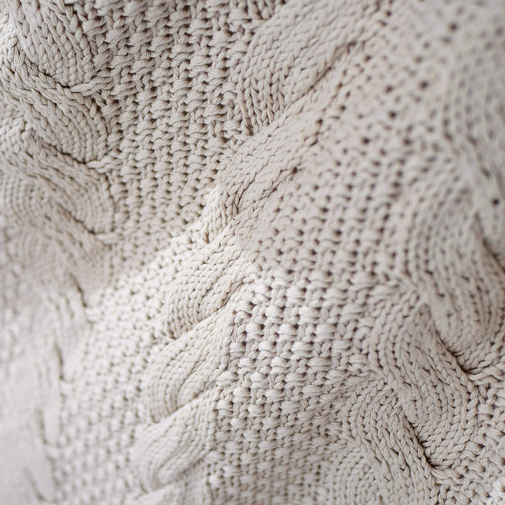 Couverture / Plaid - Tricoté Cable Crème 04
