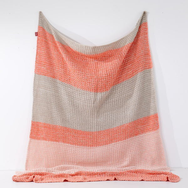 Couverture / Plaid - Tricoté Chester Rose 01