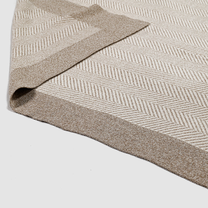 Couverture / Plaid - Tricoté Chevrons Pierre 03