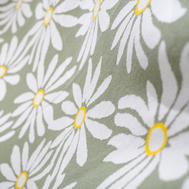 Couverture / Plaid - Tricoté Floral Menthe 02