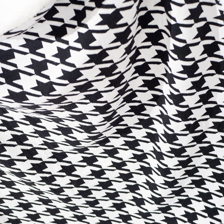 Couverture / Plaid - Tricoté Pied-de-poule Noir 02
