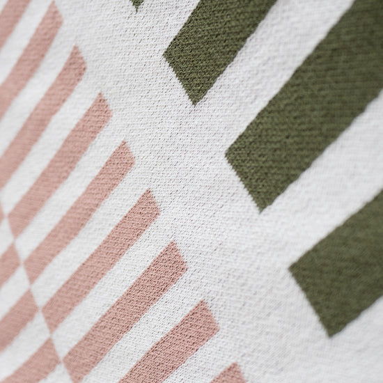 Couverture / Plaid - Tricoté Rayure Vert 04