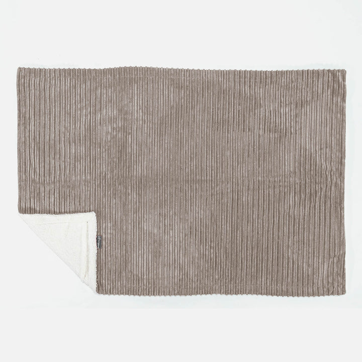Plaid / Couverture Sherpa - Côtelé Grège 03
