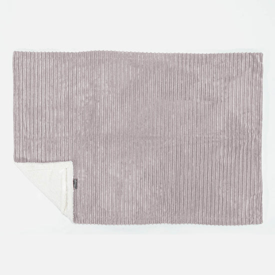 Plaid / Couverture Sherpa - Côtelé Gris Argent 03