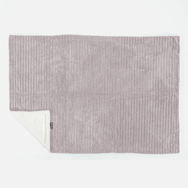 Plaid / Couverture Sherpa - Côtelé Gris Argent 01