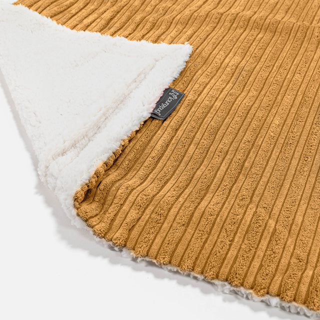 Plaid / Couverture Sherpa - Côtelé Miel doré 01