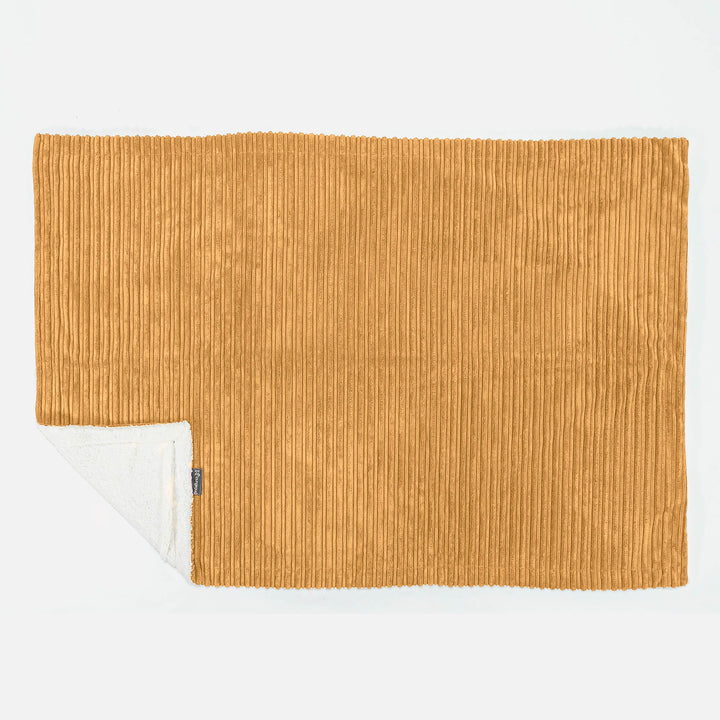 Plaid / Couverture Sherpa - Côtelé Miel doré 03
