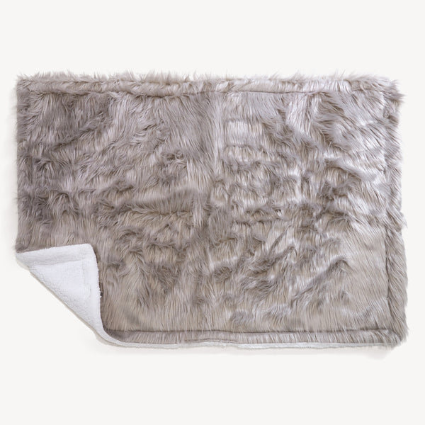 Plaid / Couverture Sherpa - Imitation fourrure à poils longs Gris 01