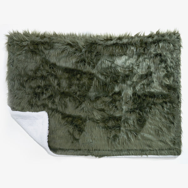 Plaid / Couverture Sherpa - Imitation fourrure à poils longs Vert sauge 01