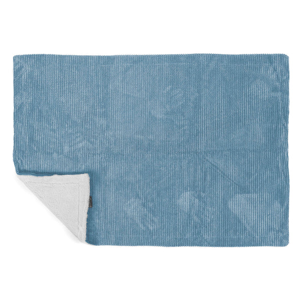 Plaid / Couverture Sherpa - Velours Côtelé Gaufré Bleu Ciel 01