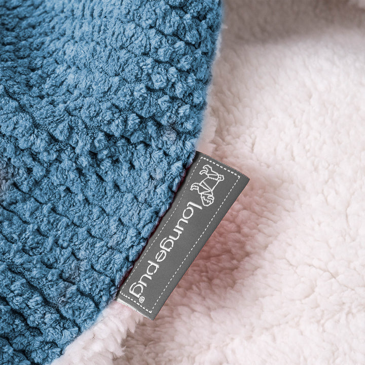 Plaid / Couverture Sherpa - Velours Côtelé Gaufré Bleu Ciel 04