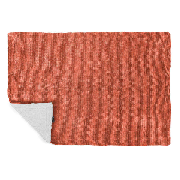 Plaid / Couverture Sherpa - Velours Côtelé Gaufré Citrouille 01