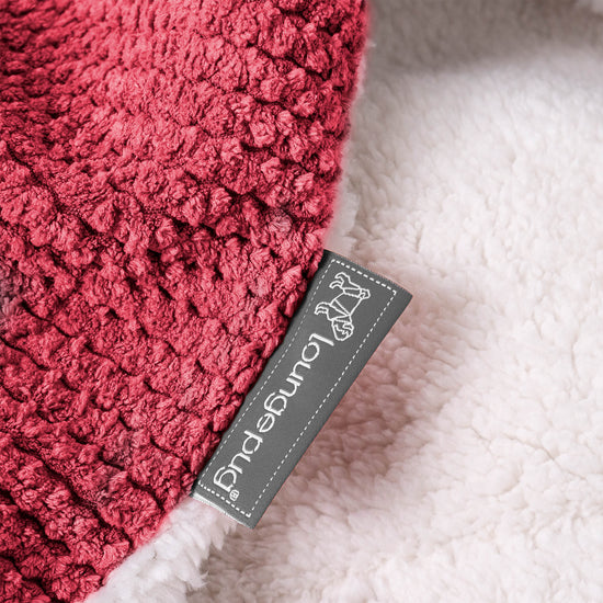Plaid / Couverture Sherpa - Velours Côtelé Gaufré Rouge pastel 04