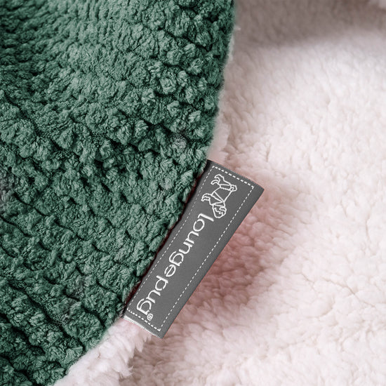 Plaid / Couverture Sherpa - Velours Côtelé Gaufré Vert Mousse 04