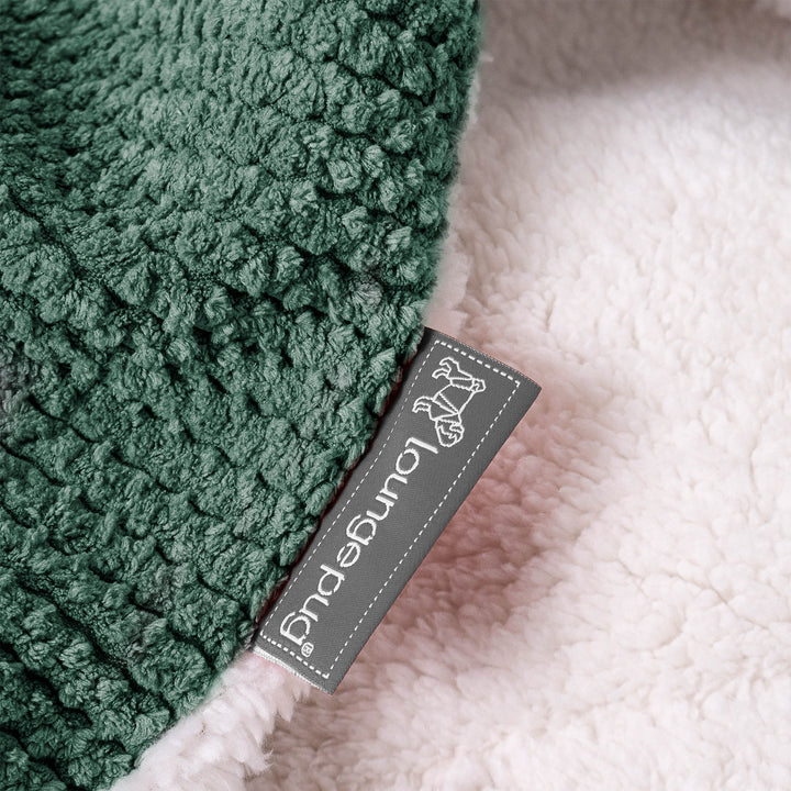 Plaid / Couverture Sherpa - Velours Côtelé Gaufré Vert Mousse 04