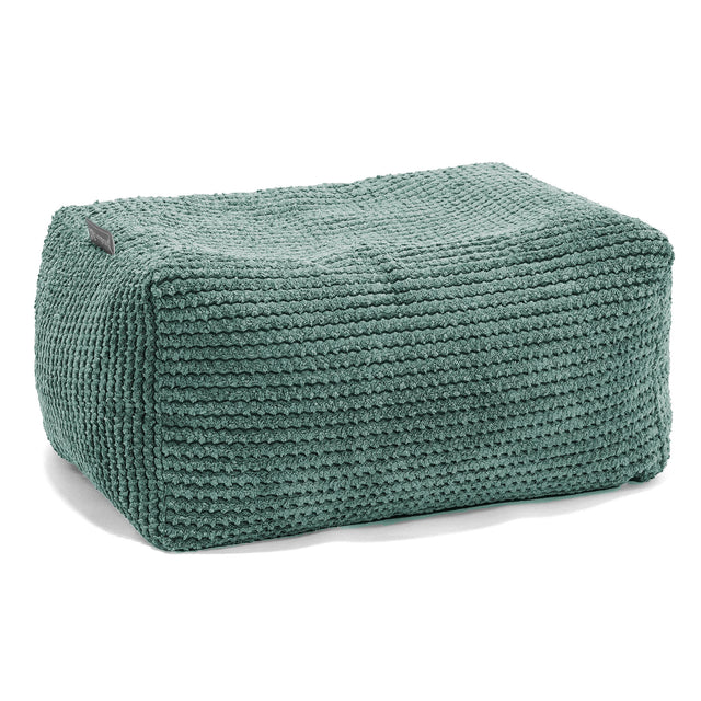 Petit Repose Pied - Velours Côtelé Gaufré Vert Mousse 01