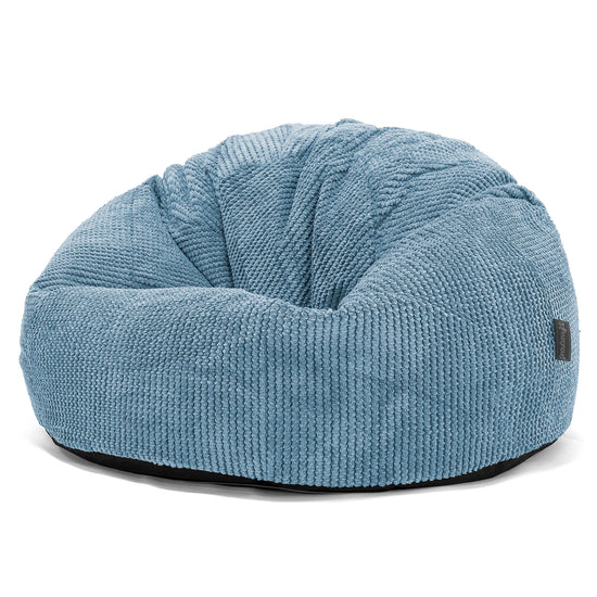 Pouf Poire Classique - Velours Côtelé Gaufré Bleu Ciel 01
