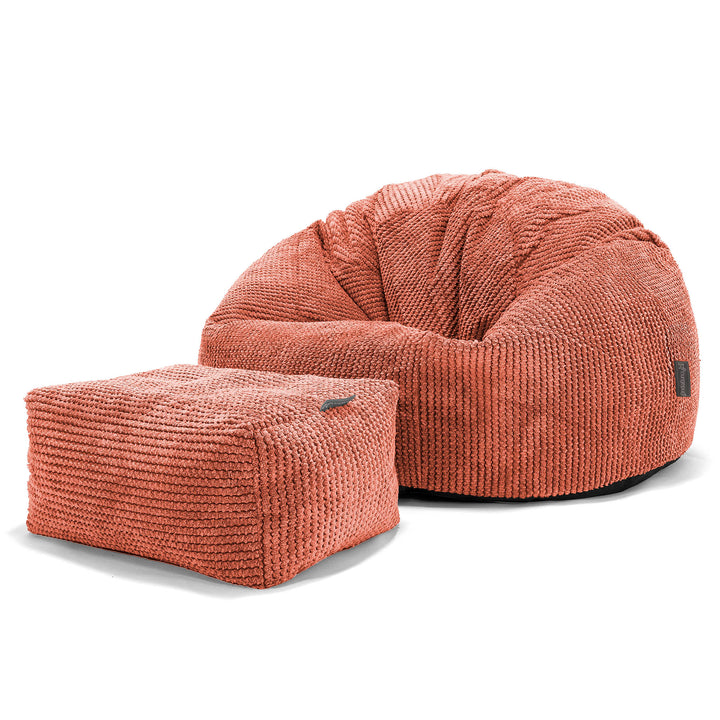 Pouf Poire Classique - Velours Côtelé Gaufré Citrouille 02
