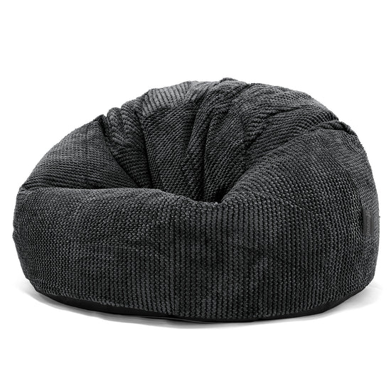 Pouf Poire Classique - Velours Côtelé Gaufré Noir 01