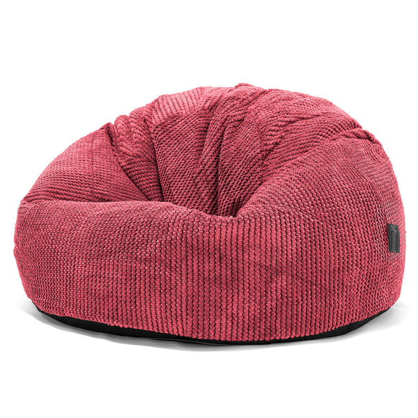 Pouf Poire Classique - Velours Côtelé Gaufré Rouge pastel 01