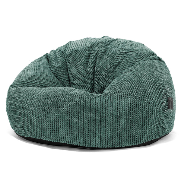 Pouf Poire Classique - Velours Côtelé Gaufré Vert Mousse 01