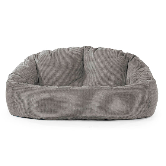 Pouf Canapé Bubble - Velours Côtelé Gaufré Anthracite 01