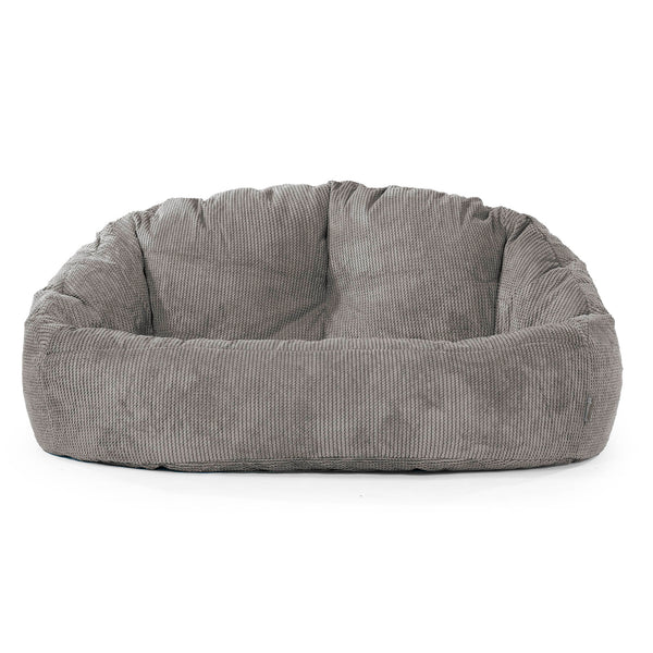 Pouf Canapé Bubble - Velours Côtelé Gaufré Anthracite 01